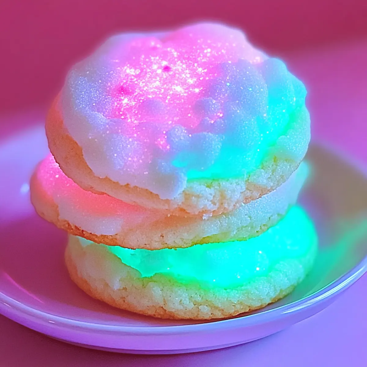 Glow-in-the-Dark Cotton Candy Cookies ✨ A Magical Treat!