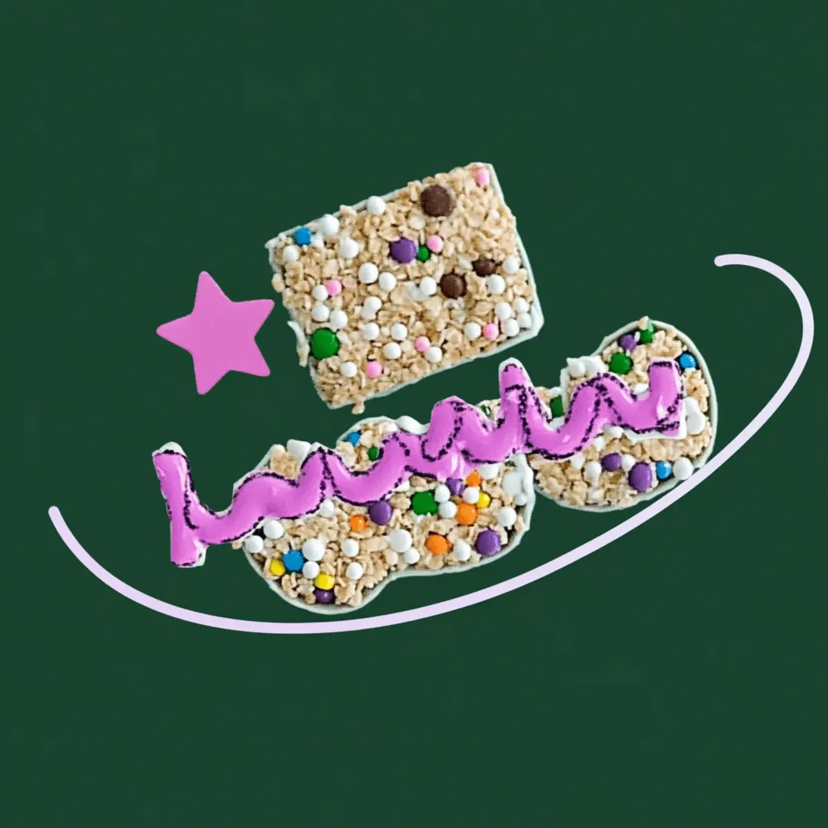 Festive Star Cereal Squares with Sprinkles and Chocolate Chips
